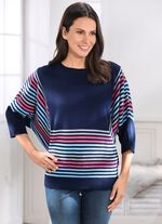 Pullover in Fledermausform MARINE-MULTICOLOR