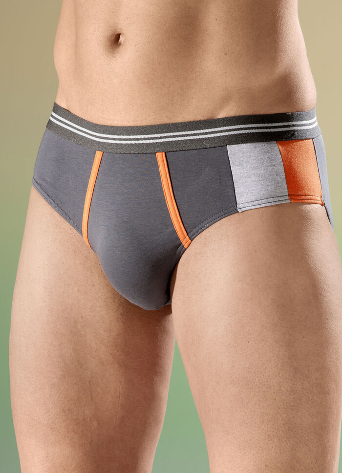 Viererpack Slips mit farbigen Einsätzen 