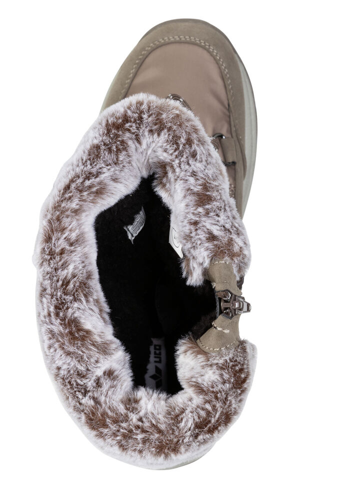 Gefütterte Damen-Stiefel, Winterschuhe, mit Reißverschluss TAUPE