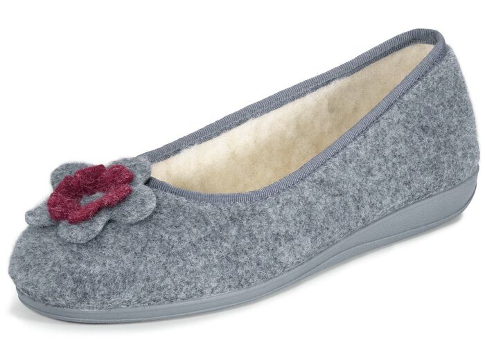 Laurina, warme Damen-Hausschuhe, mit Schurwolle 