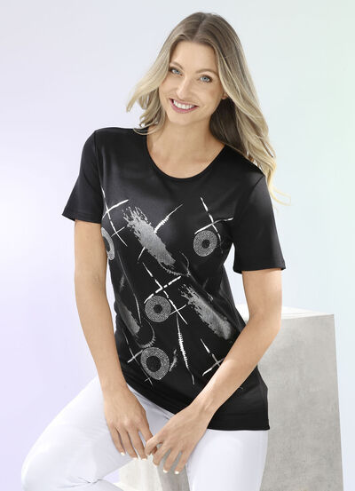 Shirt mit silberfarbenem Kontrast-Druck 