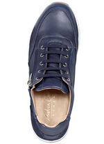 Andrea Conti Schn&uuml;r-Sneaker  aus weichem Nappaleder MARINE