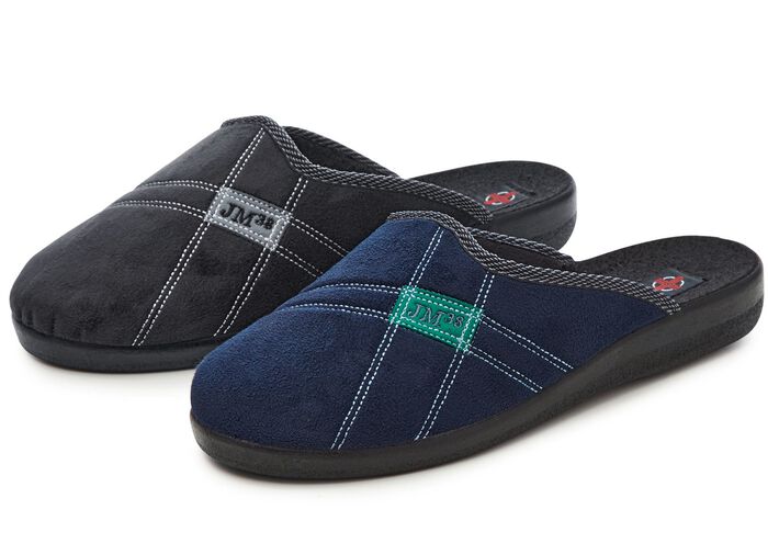 Zweierpack Pantoffeln mit angenehmer Polsterung BLAU+SCHWARZ