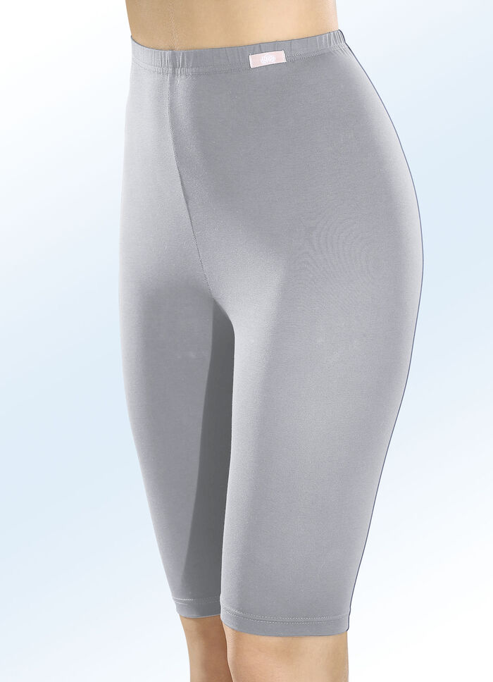 Zweierpack Radlerhosen mit Dehnbund 1X MARINE, 1X GRAU MELIERT