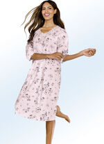 Nachthemd mit Raffungen und 3/4-langen Ärmeln ROSÉ-BUNT