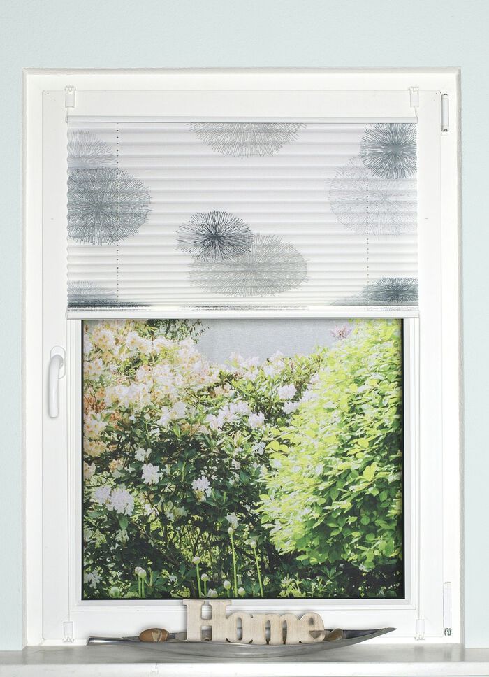 Plissee-Rollos ohne Bohren und Schrauben GRAU-STEINGRAU