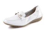 ELENA EDEN, elegante Damen-Slipper, Weite G, mit herausnehmbarem Fu&szlig;bett WEISS
