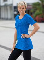 Shirt mit Biesen im Vorderteil in 2 Farben BLAU-HELLBLAU