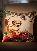 Kissenbezug Hund mit Geschenken