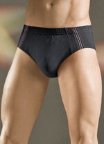 Viererpack Slips, uni mit seitlichen Kontrasten 