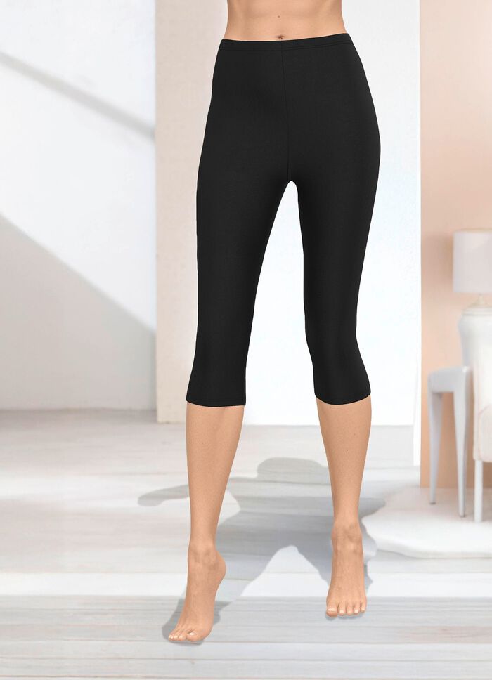 Capri-Leggings in Schlupfform SCHWARZ