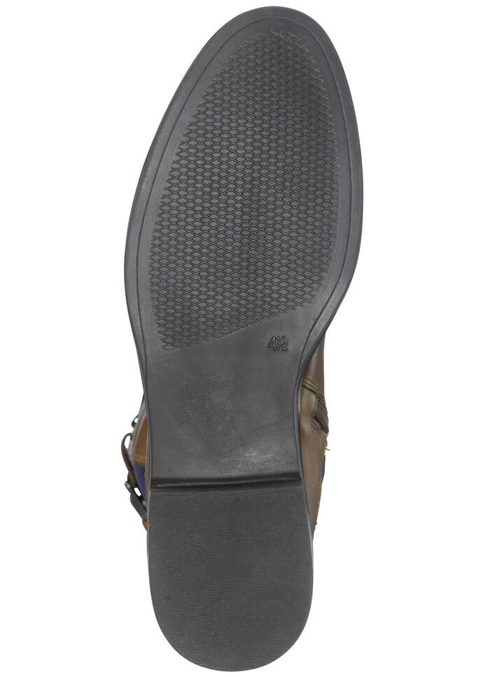 Caprice Stiefel aus edlem Nappaleder und elastischem Textilmaterial COGNAC-MARINE