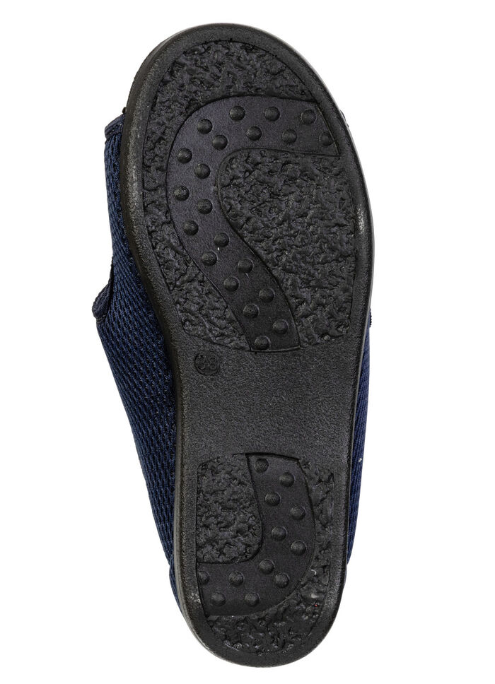 Bequeme Damen-Hausschuhe, Weite H, mit herausnehmbarem Fu&szlig;bett MARINE