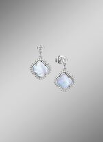 Kleeblatt-Ohrstecker aus Silber und Perlmutt 