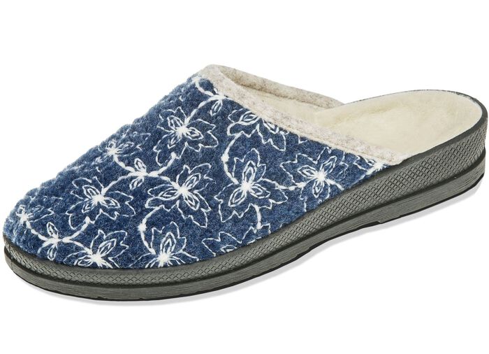 Textil-Pantoffel mit sch&ouml;ner Stickerei 
