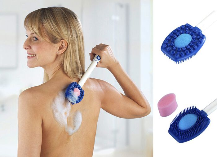 Wellness-B&uuml;rste 3-in-1: Reinigen, Pflegen und Massieren in Einem 