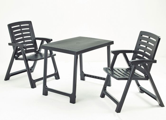 Wetterfestes Balkon-Set, 3-teilig ANTHRAZIT