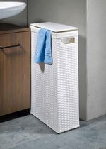 W&auml;schekorb mit Polyrattan-Geflecht WEISS