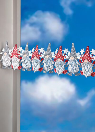 Stangendekoration aus echter Plauener Spitze 