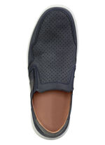 GINO GALANTE Slipper aus luftig perforiertem Rind-Nubukleder DUNKELBLAU