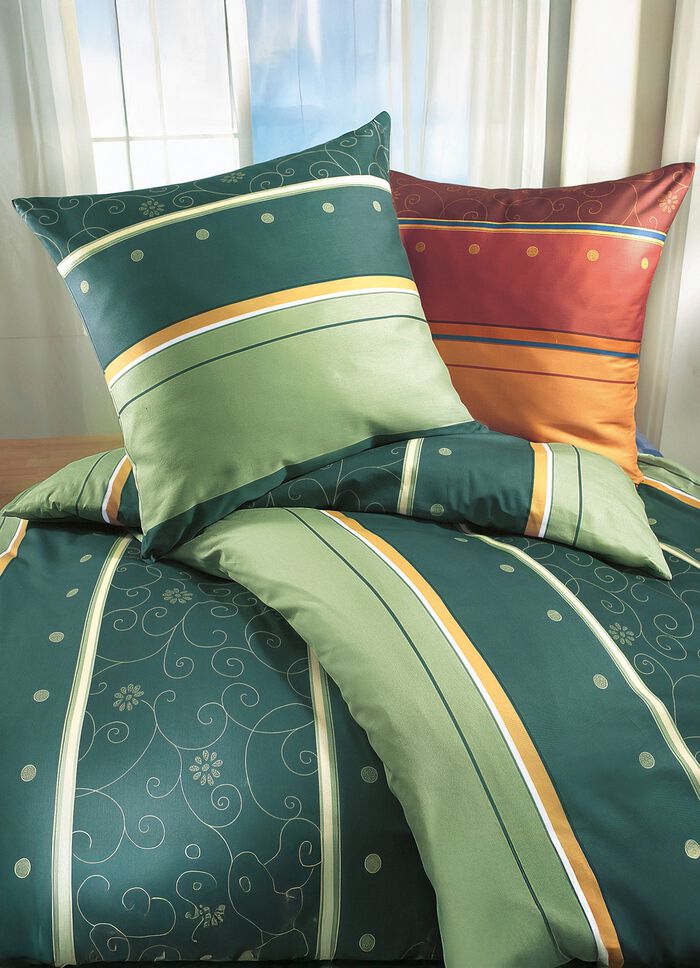 B&uuml;gelleichte Bettw&auml;sche-Garnitur von Biberna GR&Uuml;N