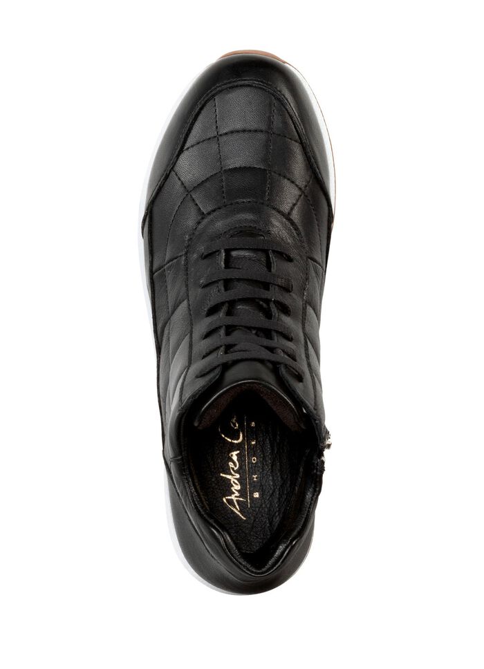 Andrea Conti Schn&uuml;r-Bootie mit trendiger Steppung SCHWARZ