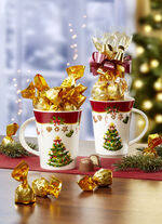 Kaffeebecher Christbaum mit süßer Füllung 