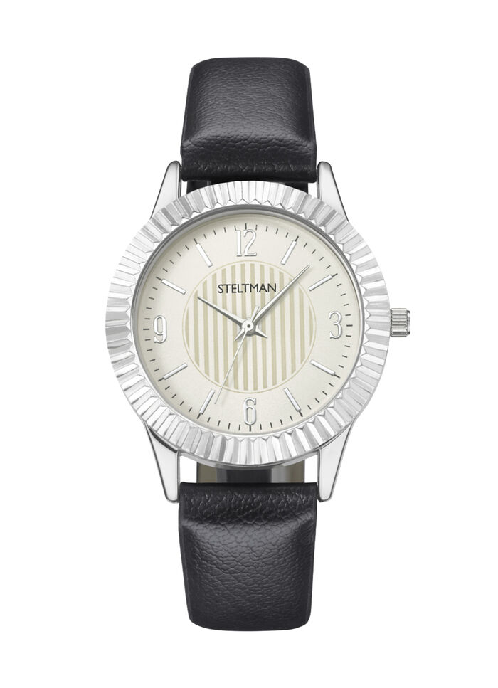 Quartz-Damenuhr mit 3 wechselbaren L&uuml;netten 