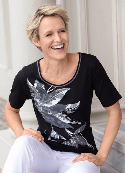 Shirt mit Pl&auml;ttchenzier 