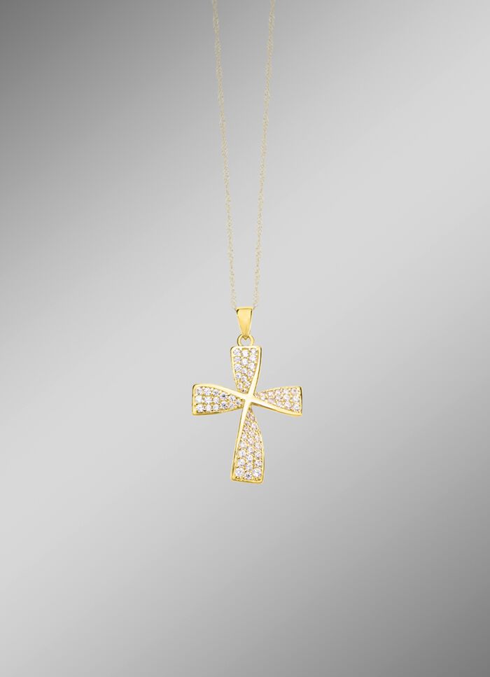 Wundervoller Kreuz-Anh&auml;nger mit Zirkonia 
