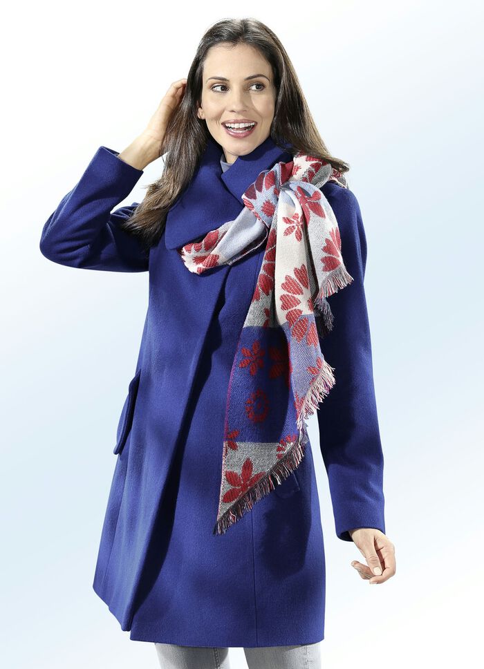 Longjacke mit extravaganter Kragenlösung 