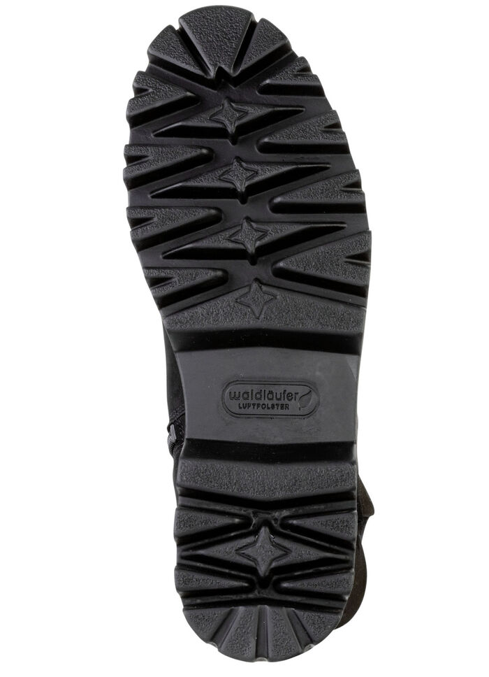 Waldläufer Stiefelette mit kuscheligem Kragen aus Lammfell SCHWARZ