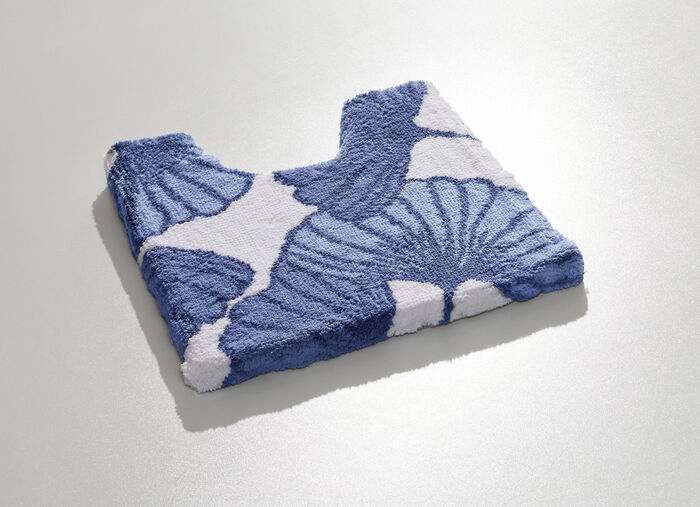Badgarnitur mit Ginkgoblätter-Motiv BLAU