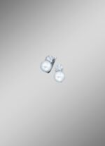 Ohrringe mit S&uuml;&szlig;wasser-Zuchtperlen und synth. Zirkonia 