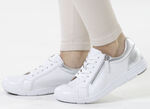 ELENA EDEN, bequeme Damen-Sneaker, Weite G, mit herausnehmbarem Fußbett WEISS-SILBER