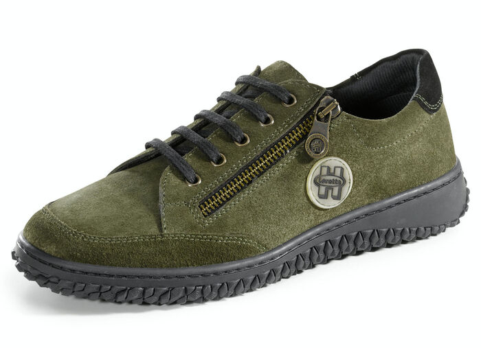 Schnürschuh im modischen Design KHAKI-SCHWARZ