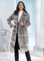 Mantel mit trendstarkem Glencheck-Dessin 