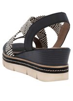 Remonte Sandalette mit Flechtdurchz&uuml;gen SCHWARZ-CREME