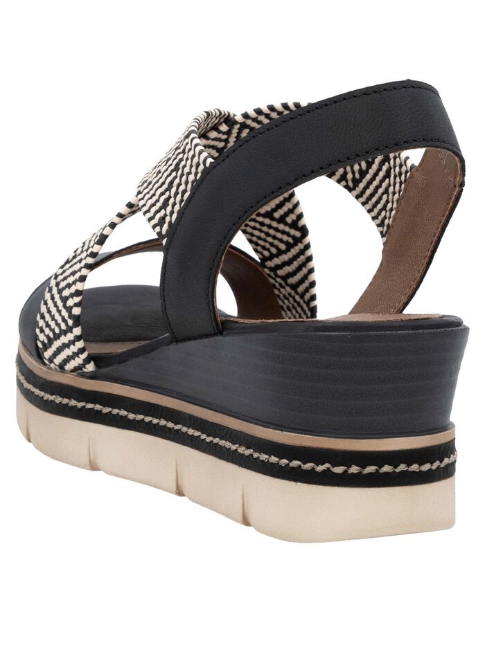 Remonte Sandalette mit Flechtdurchz&uuml;gen SCHWARZ-CREME