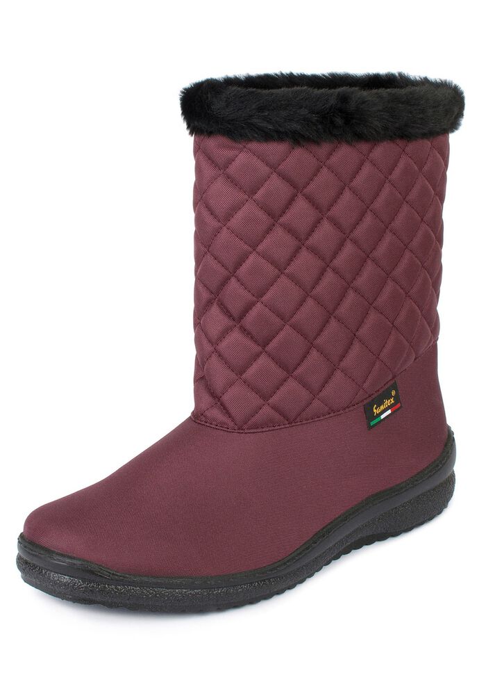 Winterstiefel mit Kunstpelzkragen BORDEAUX