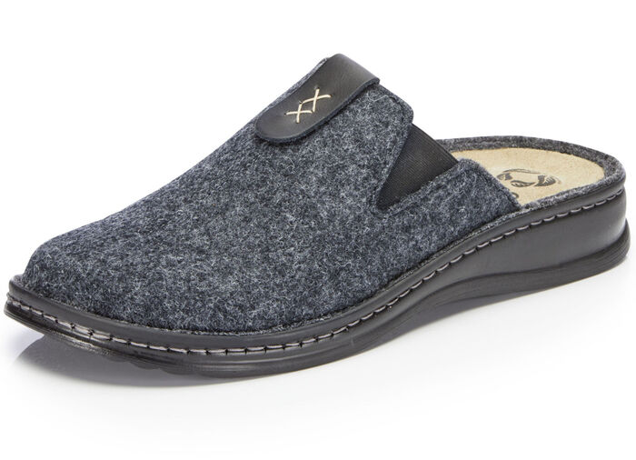 Mubb Pantoffel mit seitlich eingesetzten Gummizügen ANTHRAZIT