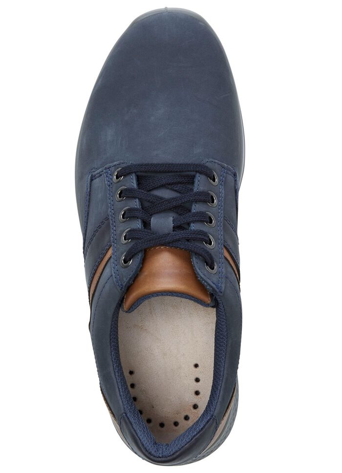 GINO GALANTE, bequeme Herren-Schn&uuml;rschuhe, Weite K, mit herausnehmbarem Fu&szlig;bett MARINE-COGNAC