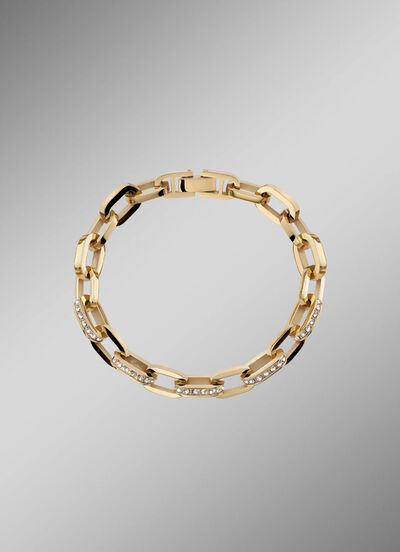 Armband aus vergoldetem Edelstahl mit Kristallen 