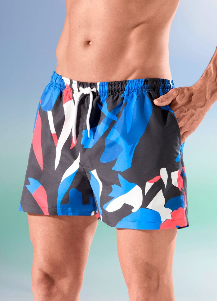 Badeshorts, allover dessiniert, Microfaser 