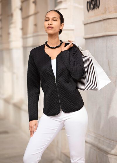 Blusenjacke mit Rei&szlig;verschlussleiste 