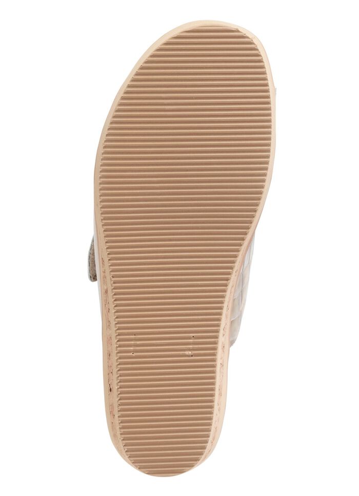 ELENA EDEN Pantolette aus krokogepr&auml;gtem Lack- und Nappaleder BEIGE