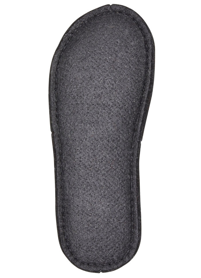 Klassiche Damen-Hausschuhe, Weite H, mit niedlicher Katzen-Applikation HELLGRAU