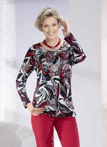 Shirt mit abgerundetem V-Ausschnitt  