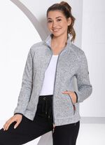 Strickfleece-Kurzjacke von &bdquo;LPO&ldquo; GRAU MELIERT