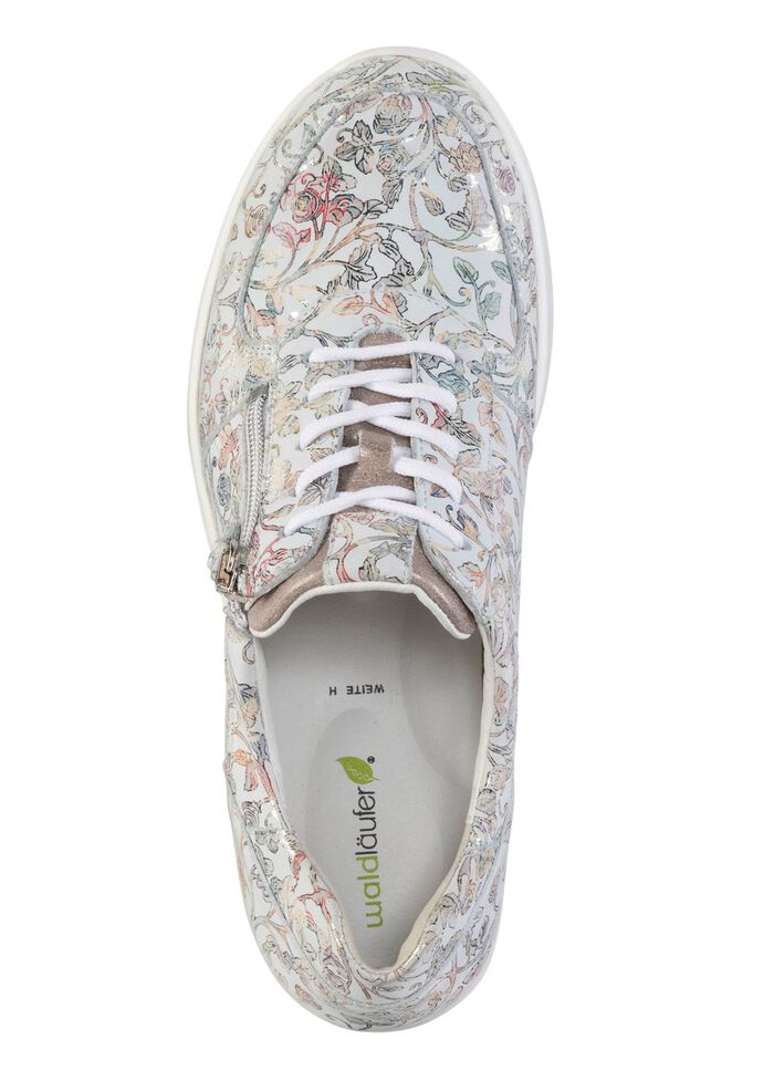 Waldl&auml;ufer Sneaker aus floral bedrucktem Nubukleder 